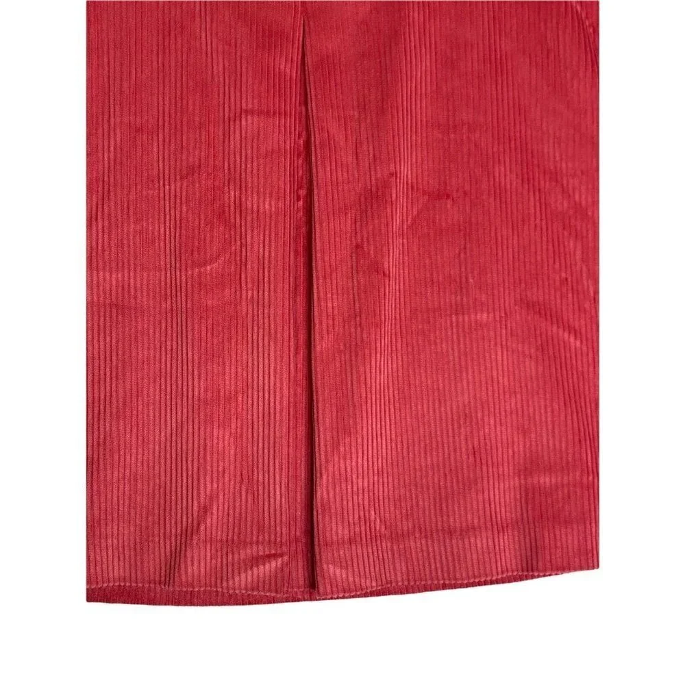 1901 Womens A Line Corduroy Skirt Pink Pleated‎ Lined Pockets Cotton SZ 18